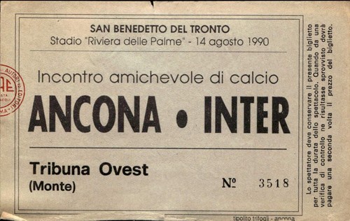 Biglietto stadio ancona inter - biglietto,