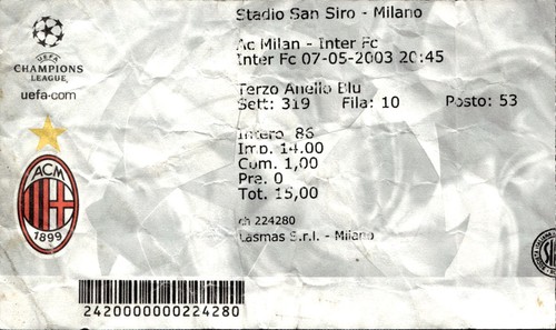 Biglietto stadio milan vs - stadio, ac