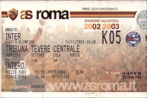 Biglietto stadio roma inter - stadio,