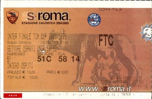 Biglietto stadio roma inter - stadio,