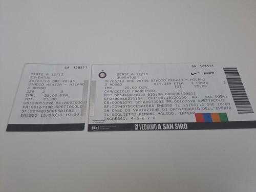 Biglietto stadio san - "san, siro"
