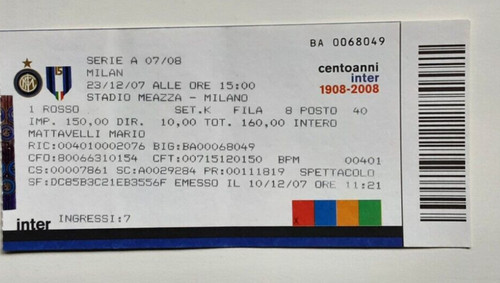 Biglietti stadio derby - biglietti, inter