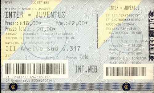 Biglietto stadio inter - biglietto,