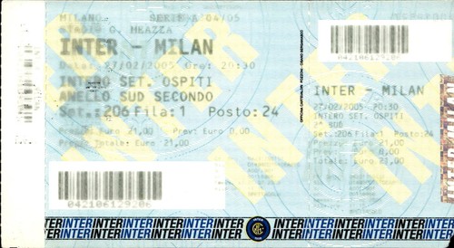 Biglietto stadio inter - stadio, vs