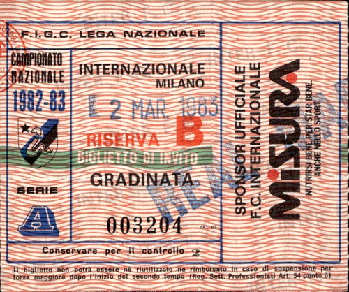 Biglietto stadio inter real - stadio, #