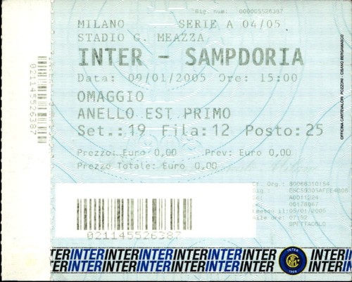 Biglietto stadio inter - biglietto,