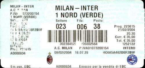 Biglietto stadio milan - stadio,