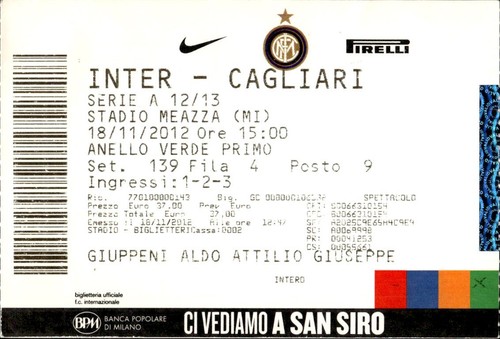 Biglietto stadio inter - stadio, milan