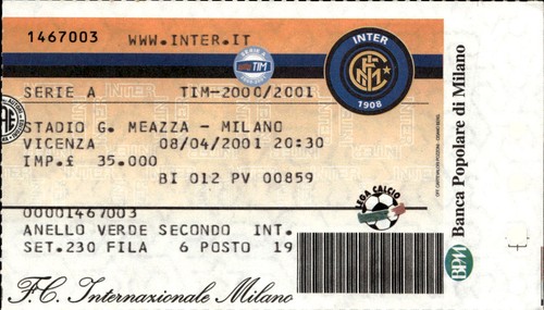 Biglietto stadio serie inter - stadio, a