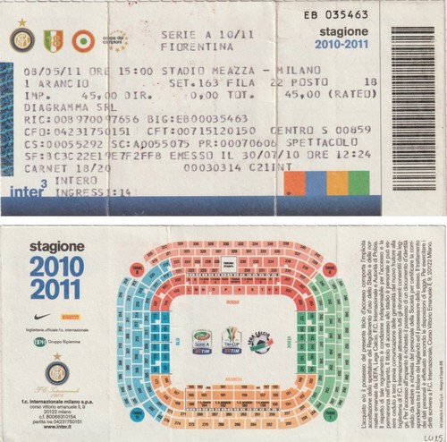 Biglietto calcio stadio inter - calcio,