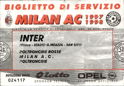 Biglietto stadio milan - biglietto, ac