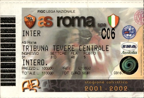 Biglietto stadio roma - roma, vs