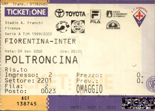 Biglietto calcio fiorentina - calcio,