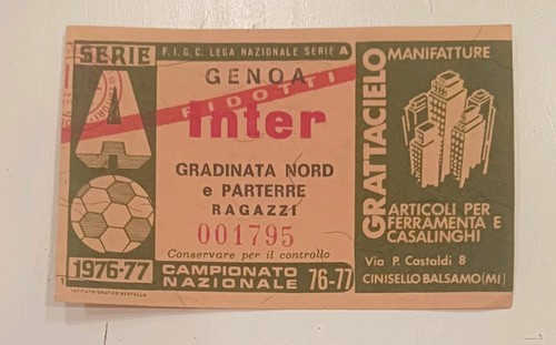 Biglietto ticket stadio - , calcio