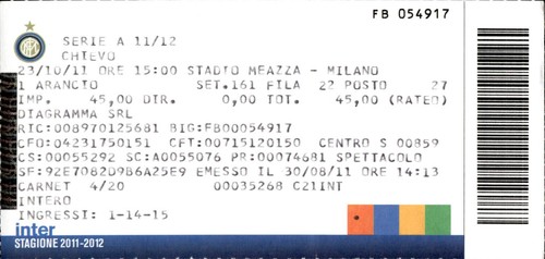 Biglietto stadio inter milan - stadio,