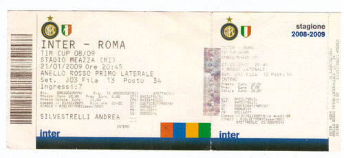 Biglietto calcio ingresso - calcio,
