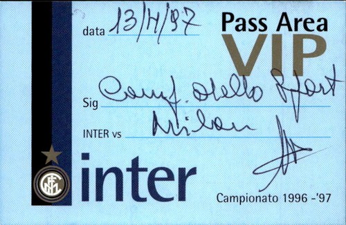 Pass area vip inter - pass, milan