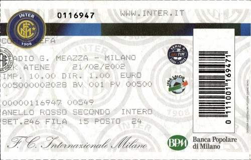 Biglietto stadio inter - biglietto,