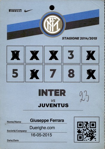 Biglietto stadio inter - biglietto, vs